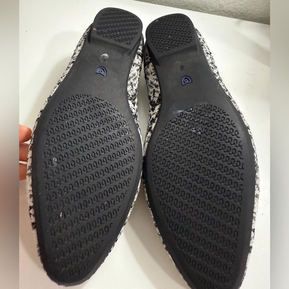 Rothy's Black and White Snake Print Men's Shoes - Picture 7 of 8